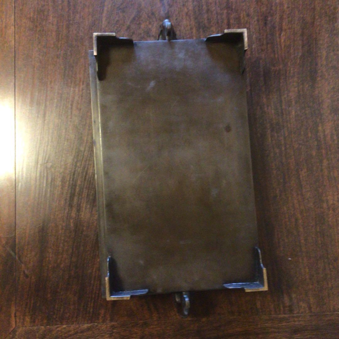 水盤　真鍮　花器　華道具　いけばな　双獣耳　時代物　骨董品