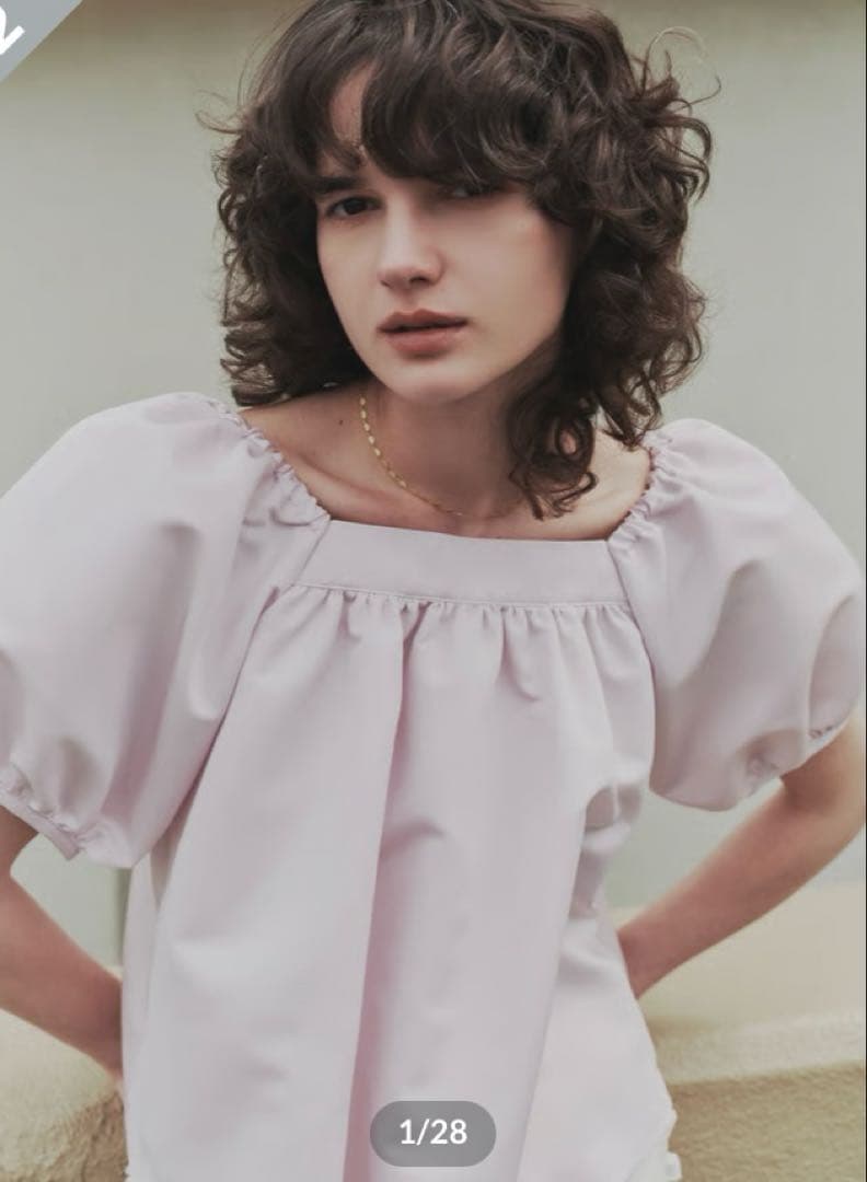 ohga スクエア　パフ　ピンク