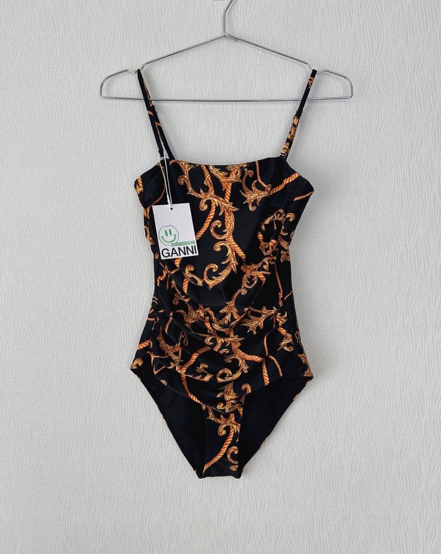 【新品】GANNI ガニー　ブラック スイムウエア ワンピース水着