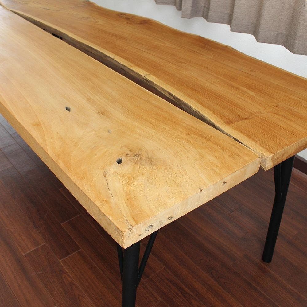 チーク材 無垢 一枚板 ディスプレイテーブル 希少 １点もの 2170x880