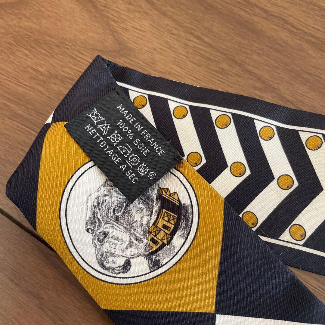 エルメス　シルク 犬イラスト スカーフ