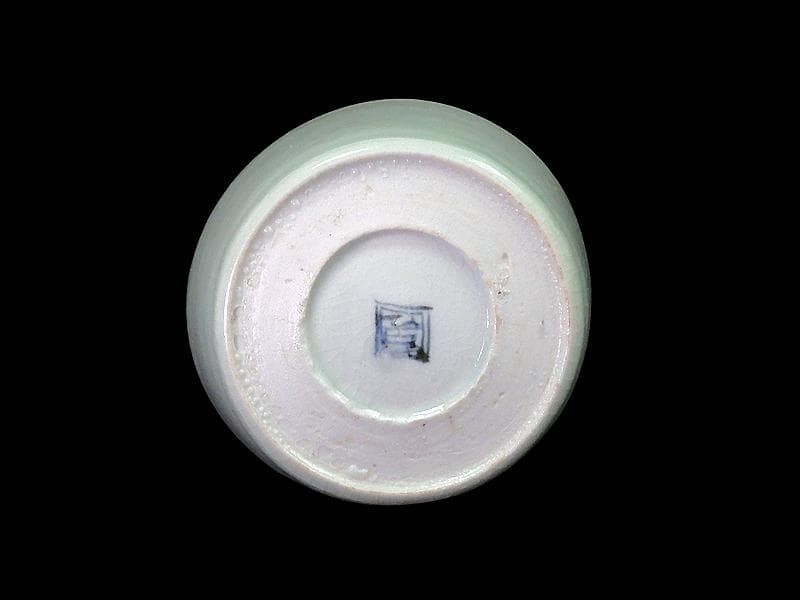 古伊万里　青磁　大振蕎麦猪口　江戸期　AS-fbvm