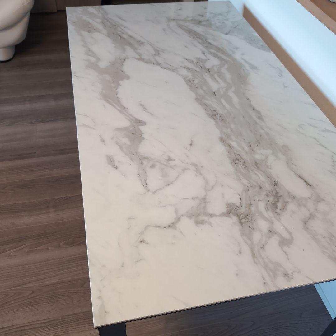 セラミック　大理石風　強化ガラス　ダイニングテーブル 長方形