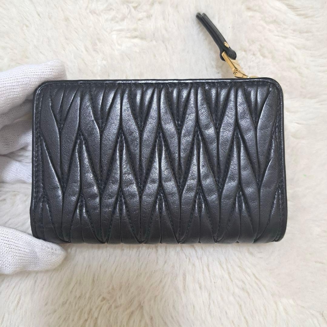 ✨極美品　箱あり✨ミュウミュウ　三つ折り　マトラッセ　キルティング　レザー