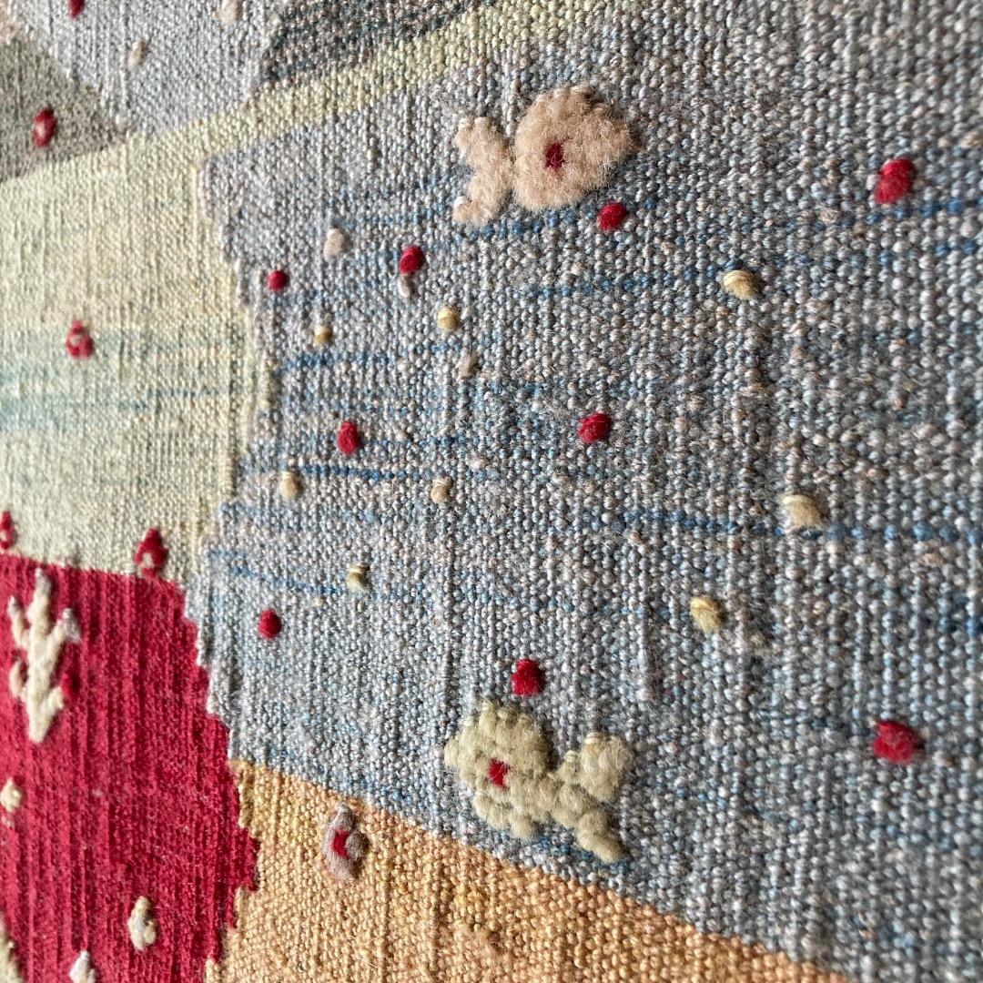 風景のキリム イラン ギャッベ カシュガイ族 動物 魚 遊牧民