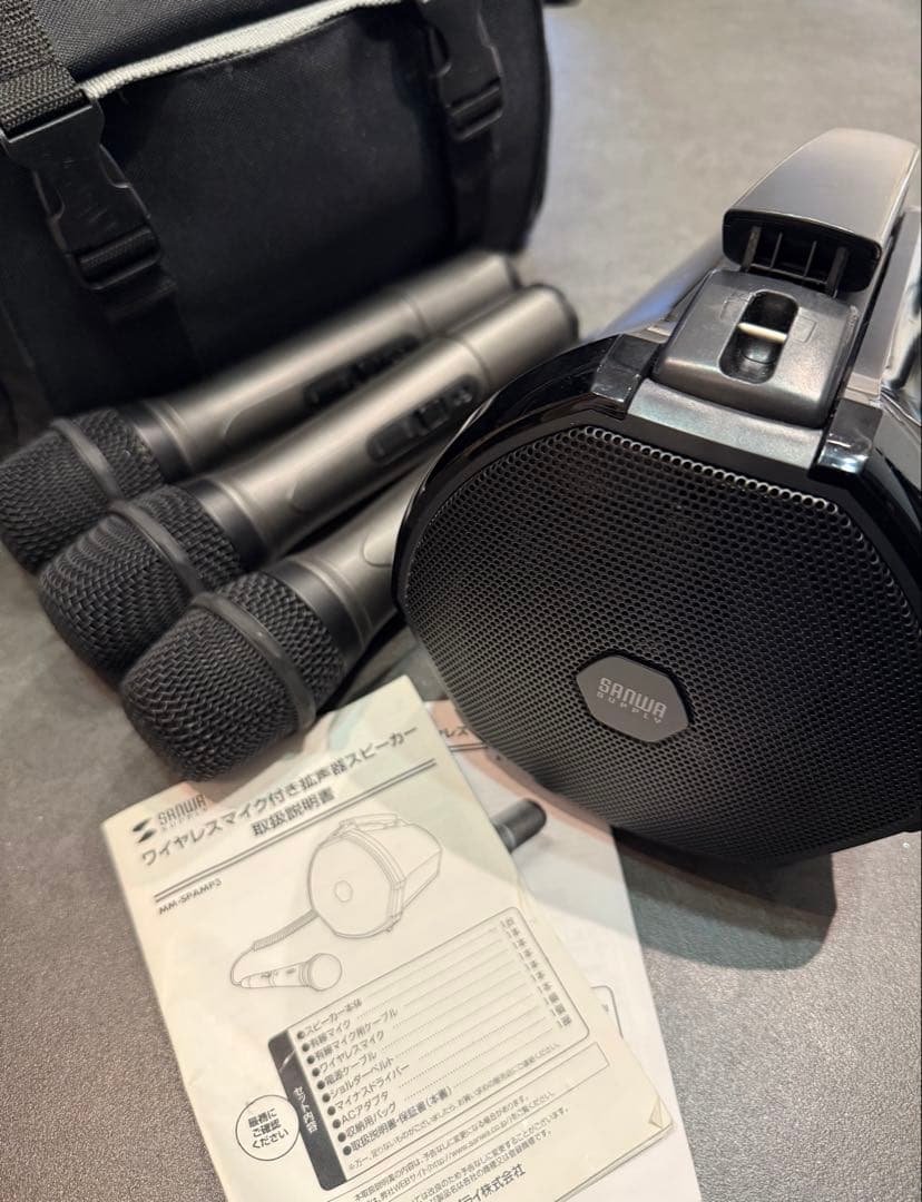 サンワサプライ　ワイヤレスマイク機能付き拡声器スピーカー MM-SPAMP3