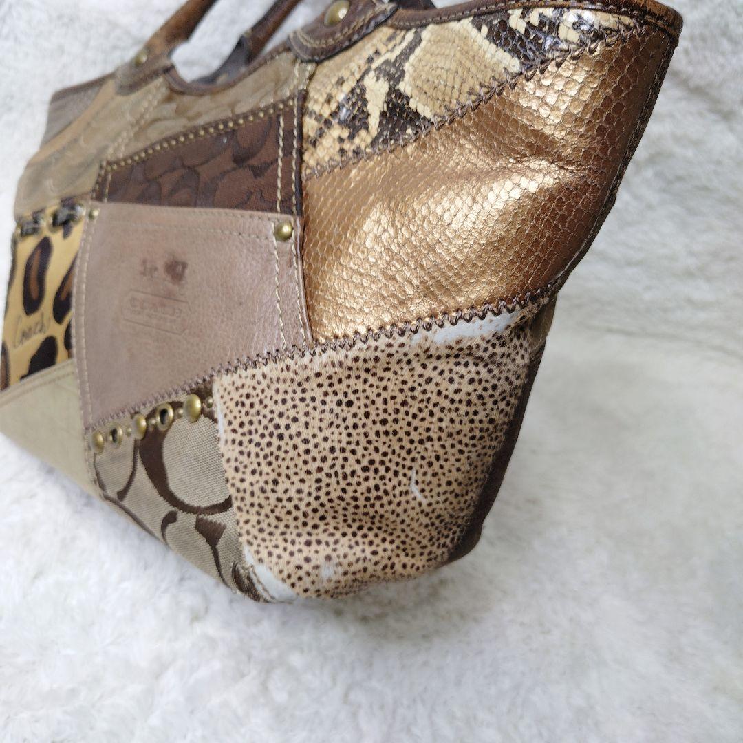 COACH コーチ トートバッグ ブリーカー　パッチワーク 異素材 シグネチャー