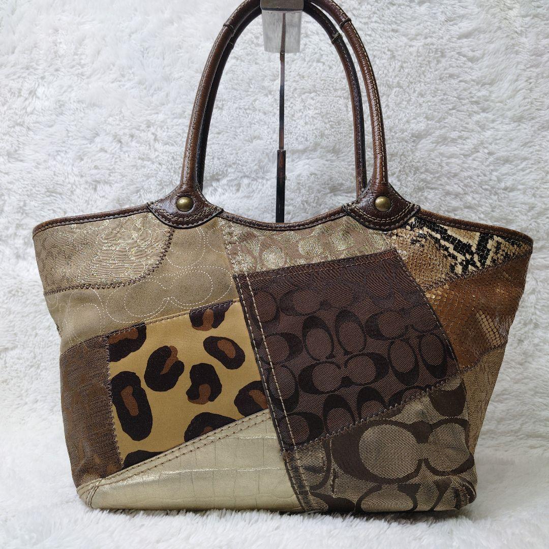 COACH コーチ トートバッグ ブリーカー　パッチワーク 異素材 シグネチャー