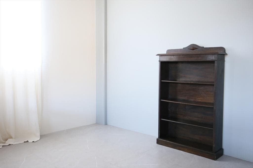 英国アンティーク木製ブックシェルフ/本棚/飾り棚/ラック/花台(91-35)