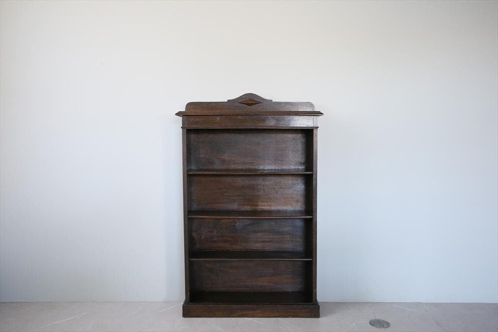 英国アンティーク木製ブックシェルフ/本棚/飾り棚/ラック/花台(91-35)