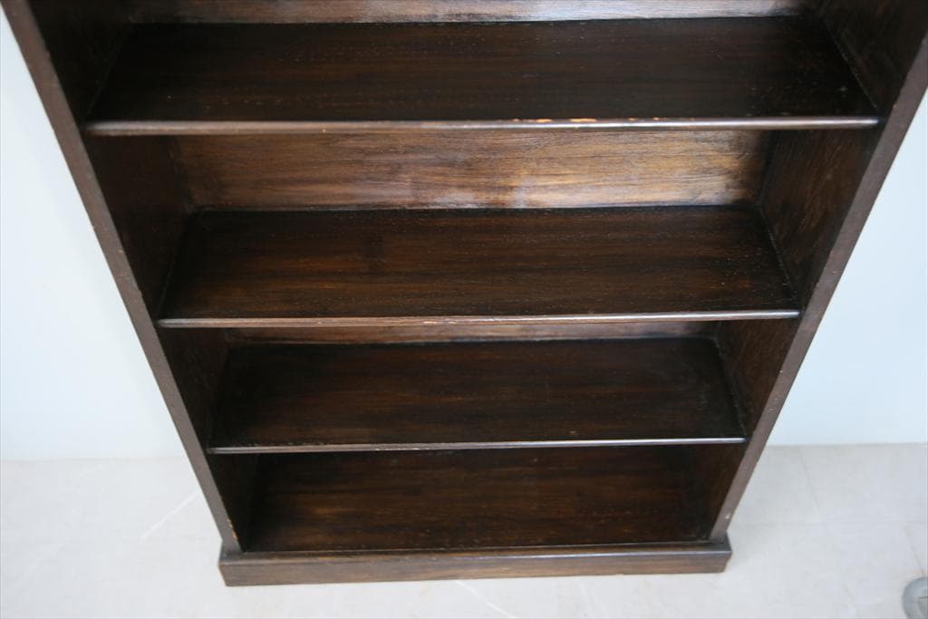 英国アンティーク木製ブックシェルフ/本棚/飾り棚/ラック/花台(91-35)