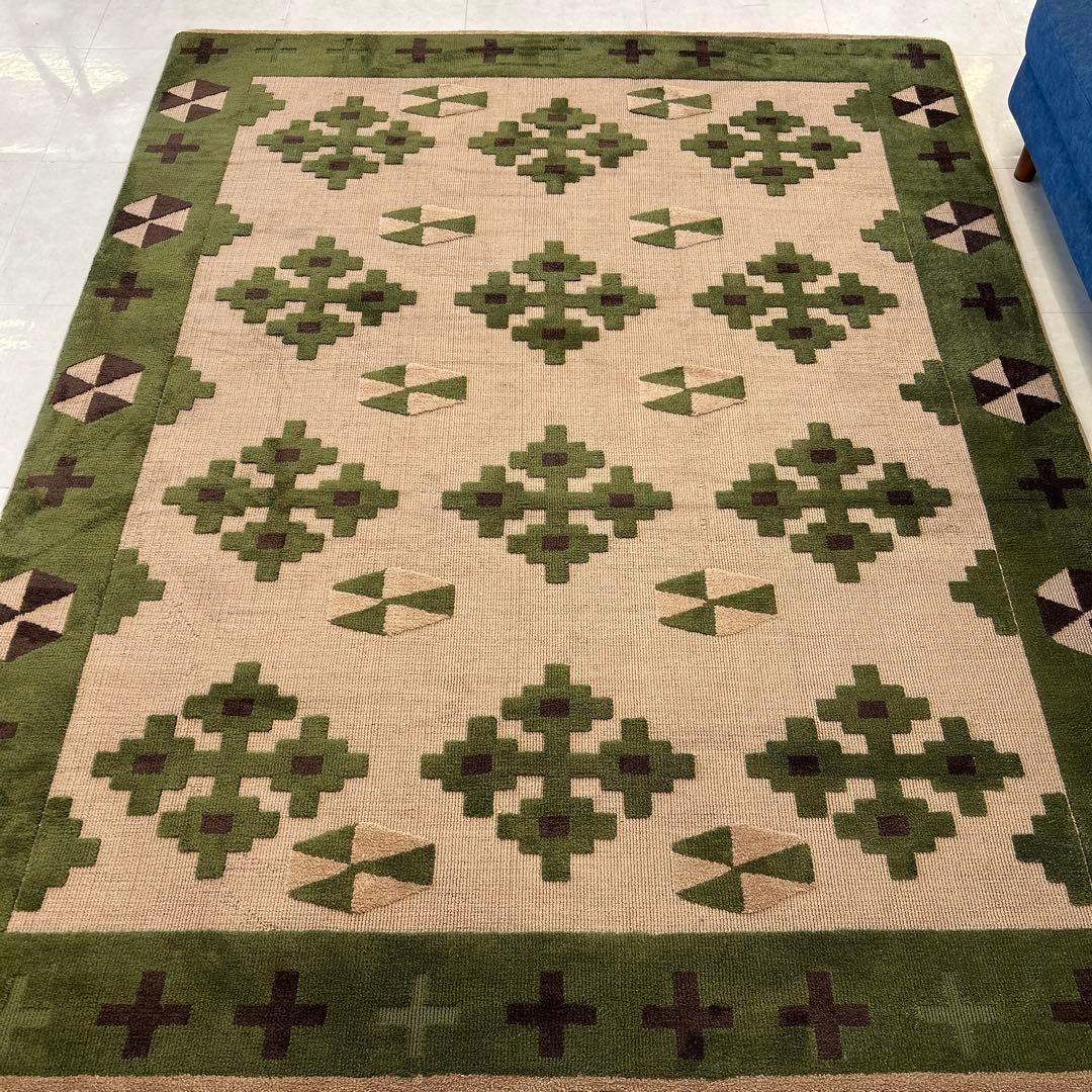 展示品☆キリム柄ラグ 低反発ラグ ふかふか 190×240cm シンプルラグ