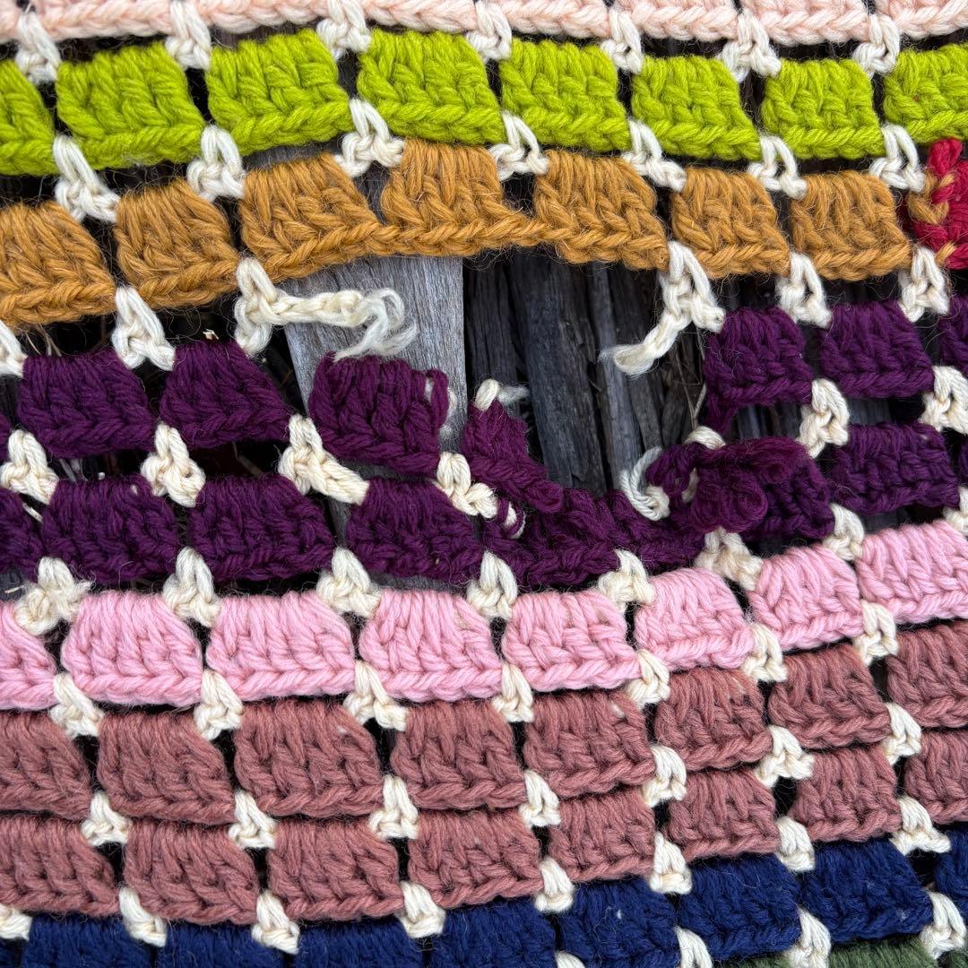 【USA vintage】 グラニーブランケット グラニースクエア ラグ