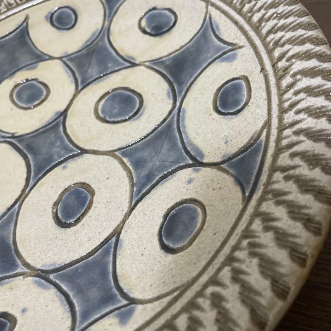 【新品未使用】陶藝玉城さん 8寸皿 民藝 やちむん