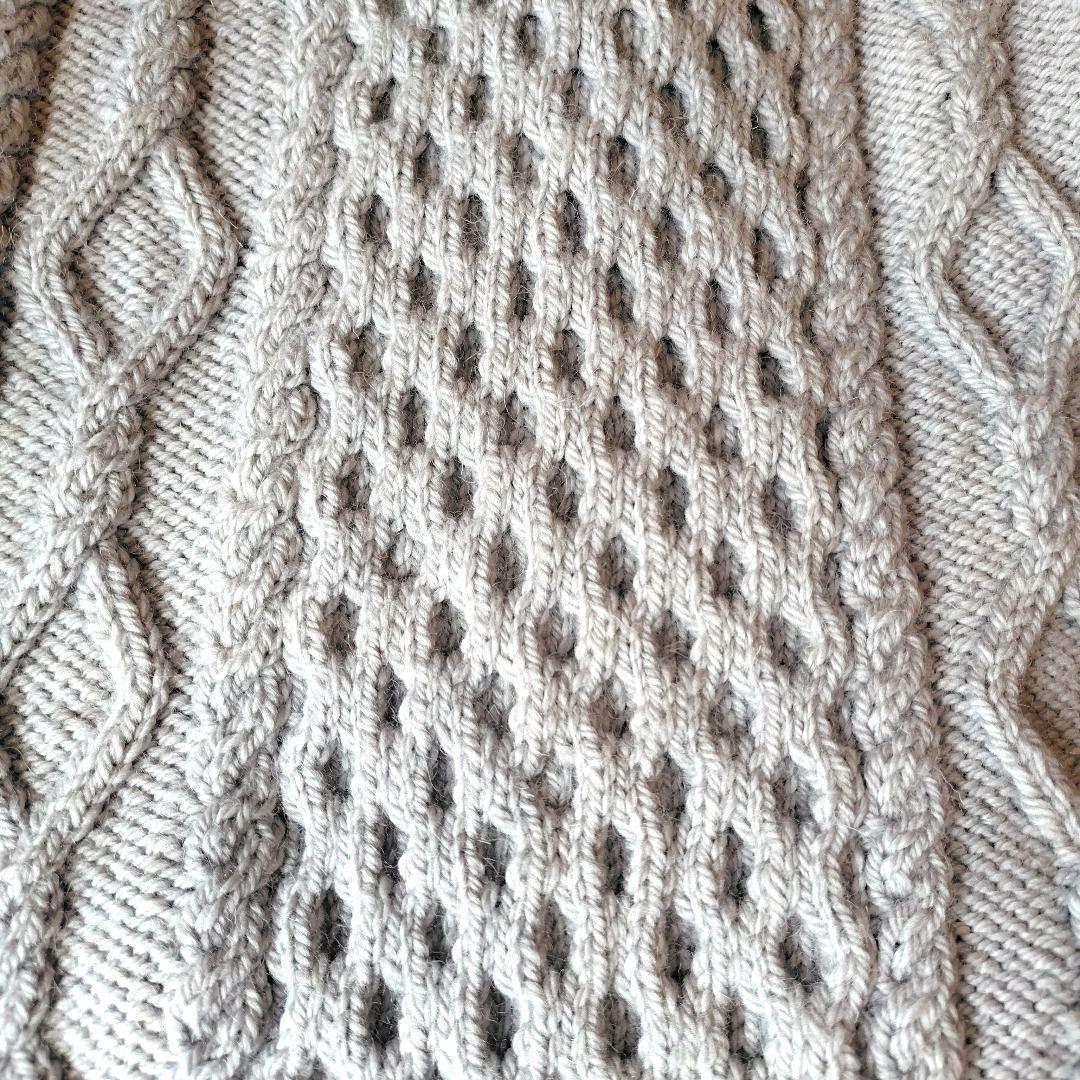 専用！　　インバーアラン　ショールカラー カーディガン　ニット　編み込み