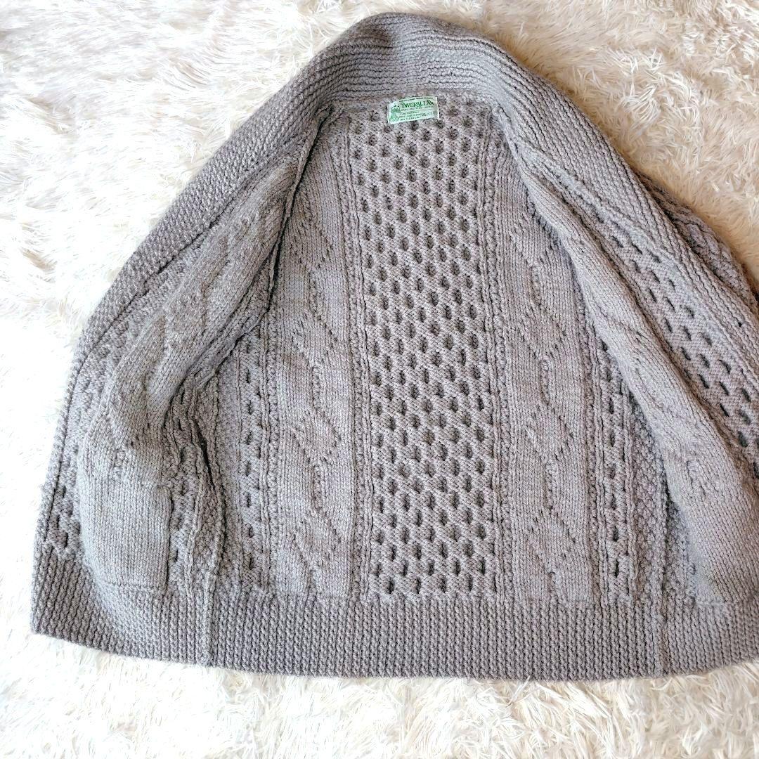 専用！　　インバーアラン　ショールカラー カーディガン　ニット　編み込み