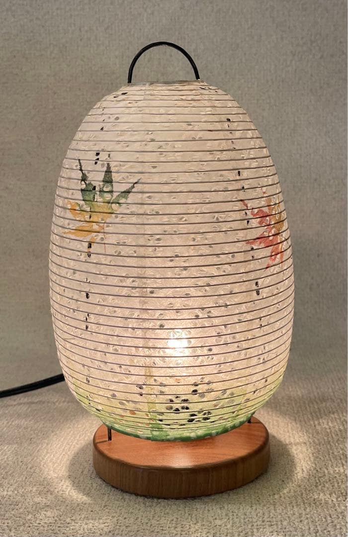 岐阜産落水和紙(もみじ柄)貼り提灯ミニスタンド