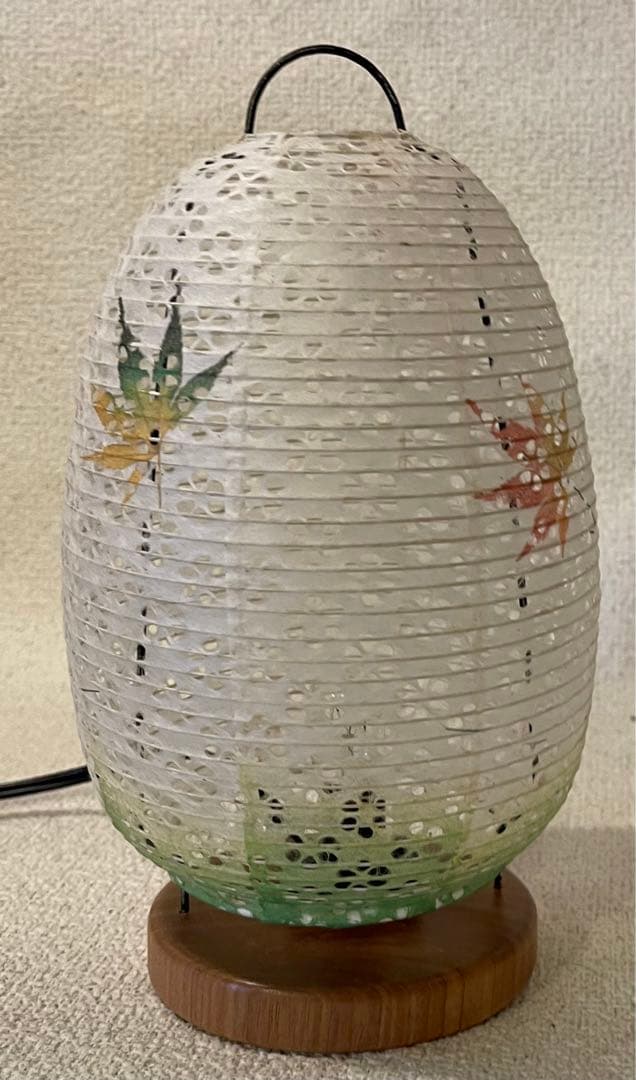岐阜産落水和紙(もみじ柄)貼り提灯ミニスタンド