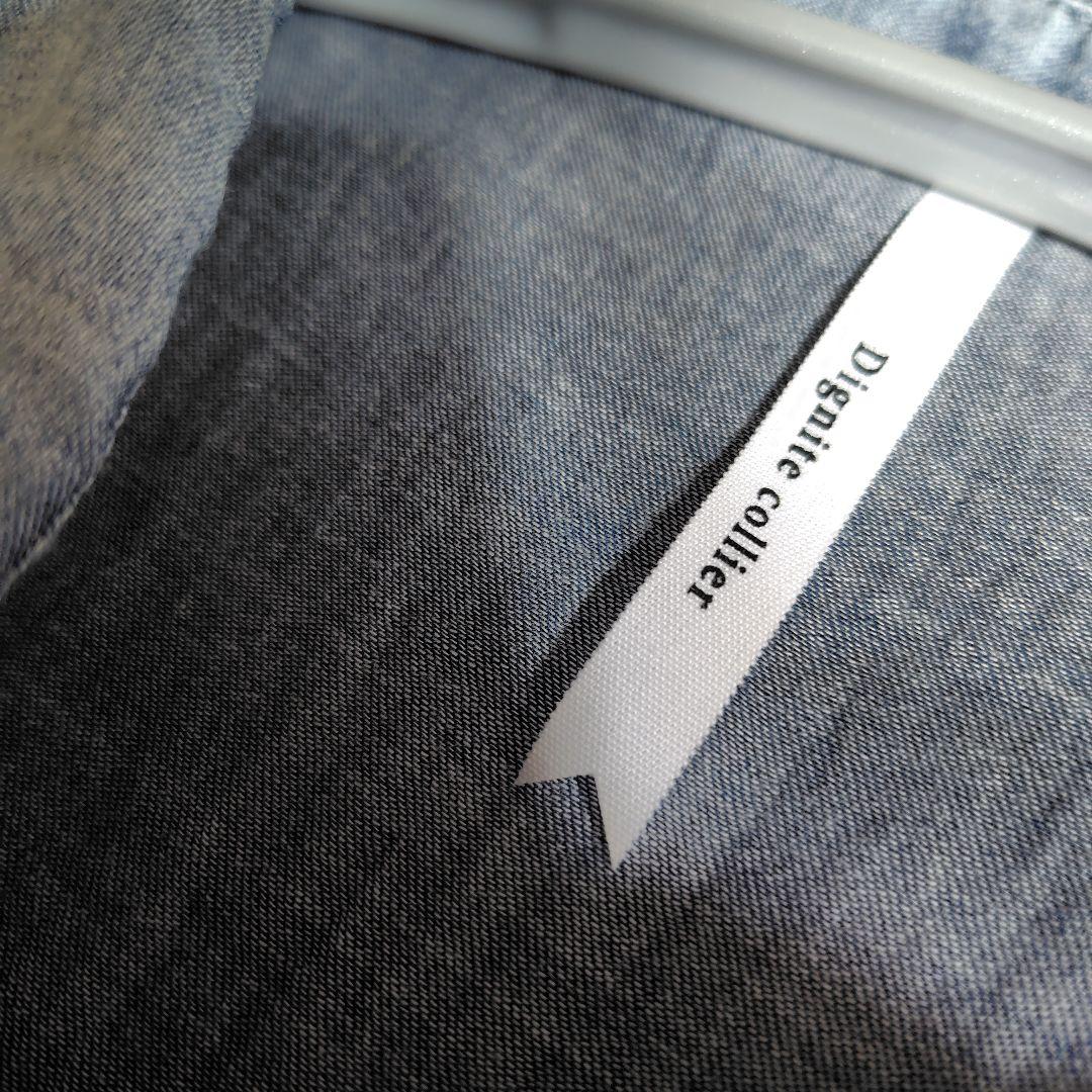 Dignite collierシアー デニム ワイド半袖シャツ