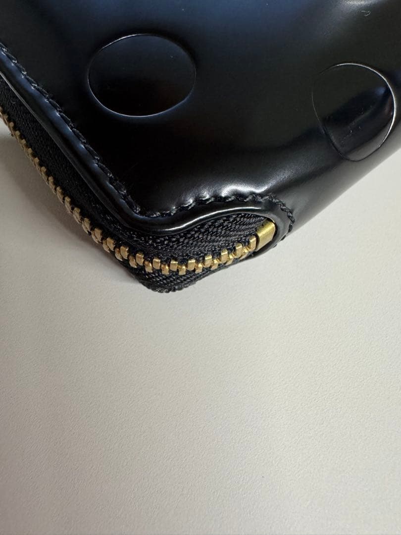 コムデギャルソン ポルカドット L字 ジップ 二つ折り財布