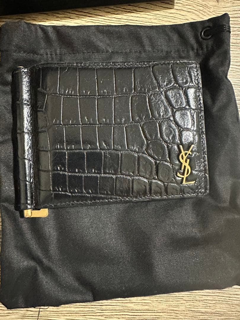 SAINT LAURENT クロコ型押しマネークリップ値下げ‼️