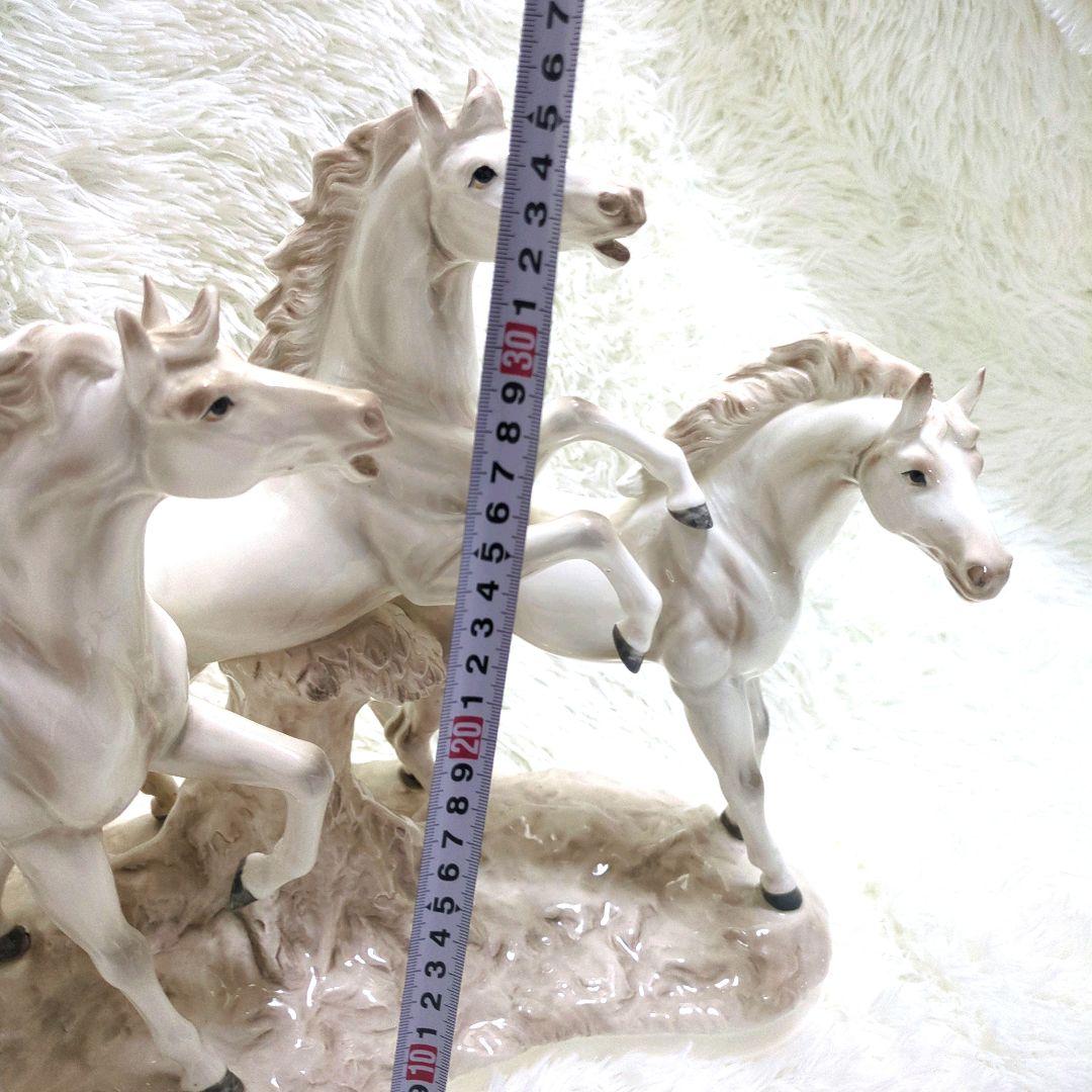 アルトマン ECHT ALTMANN 白馬 3頭 オブジェ置物　馬・ホース　陶器
