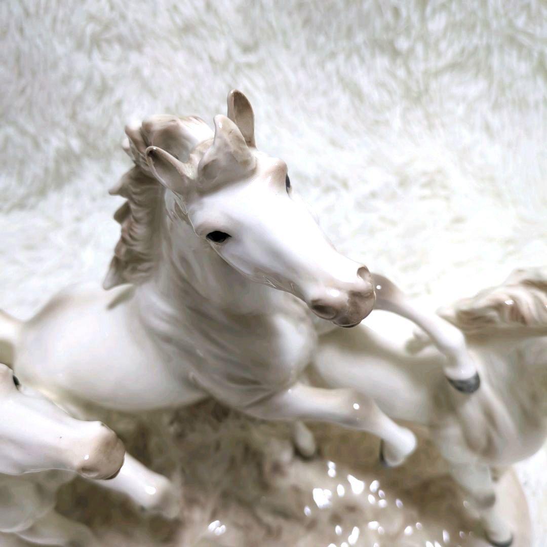 アルトマン ECHT ALTMANN 白馬 3頭 オブジェ置物　馬・ホース　陶器