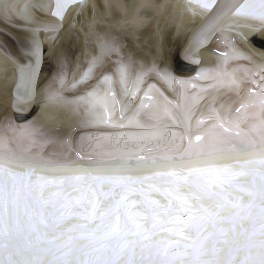 アルトマン ECHT ALTMANN 白馬 3頭 オブジェ置物　馬・ホース　陶器