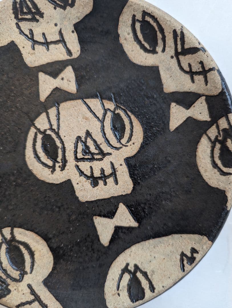 工房十鶴　ドクロ　五寸皿