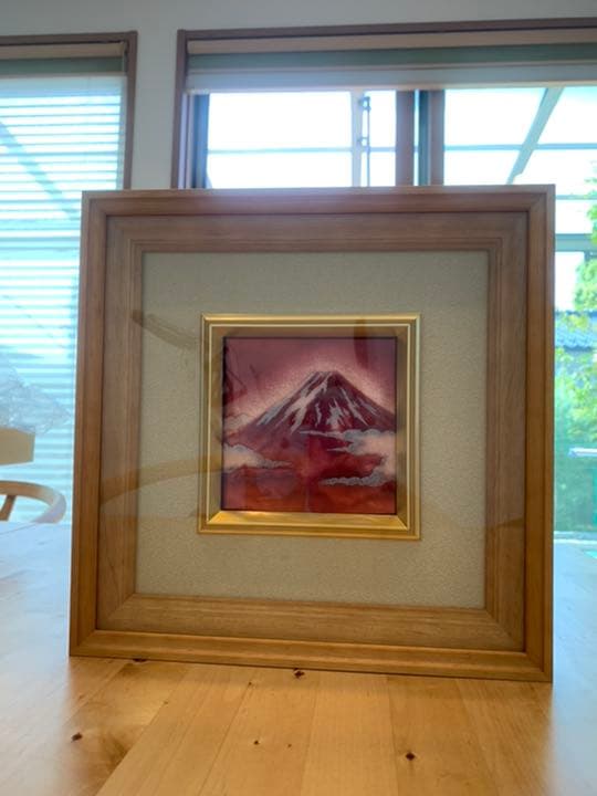 ☆新品・未使用☆ 七宝焼　新赤富士