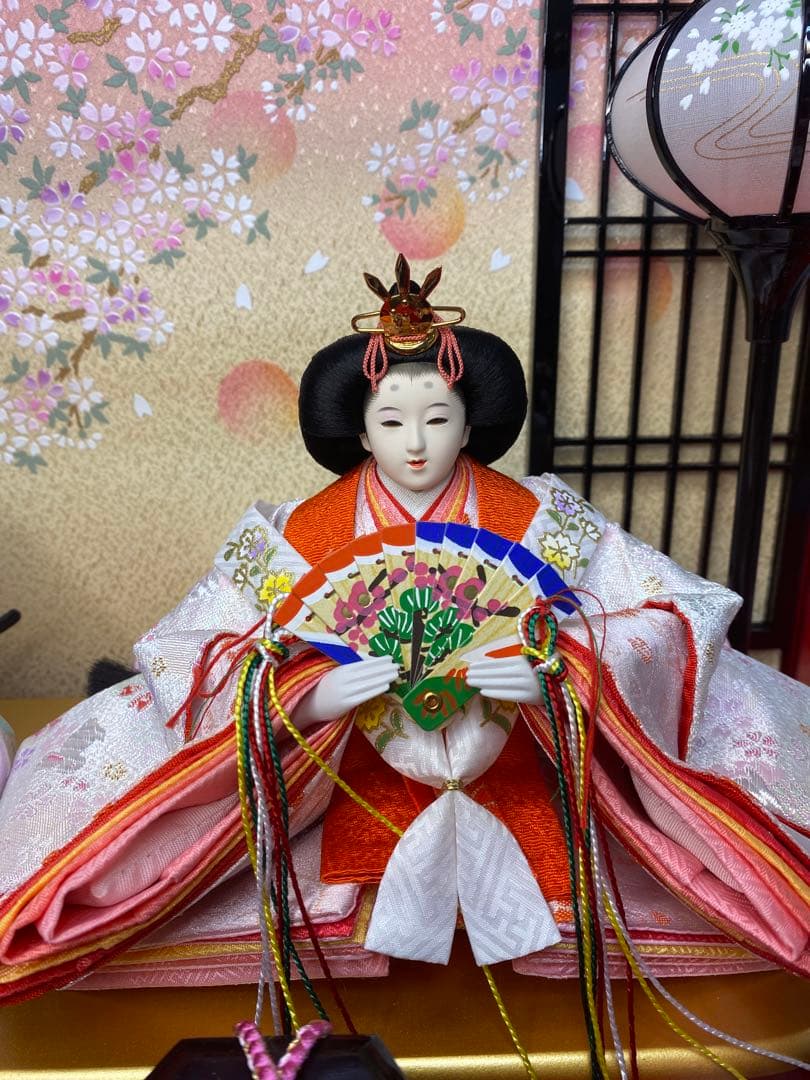 東京久月　雛人形アクリルケース入り親王飾り・間口約４９×奥行約３２×高さ約３６㎝