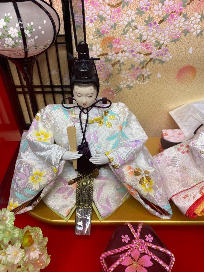 東京久月　雛人形アクリルケース入り親王飾り・間口約４９×奥行約３２×高さ約３６㎝