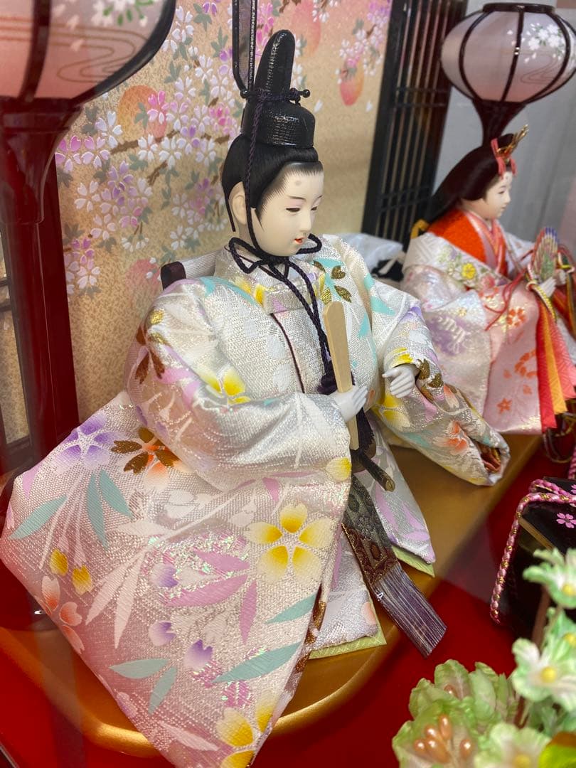 東京久月　雛人形アクリルケース入り親王飾り・間口約４９×奥行約３２×高さ約３６㎝