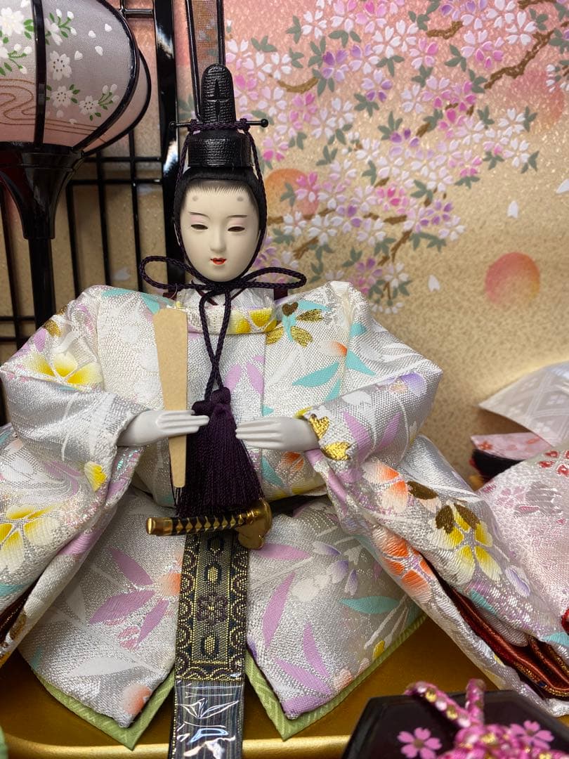 東京久月　雛人形アクリルケース入り親王飾り・間口約４９×奥行約３２×高さ約３６㎝