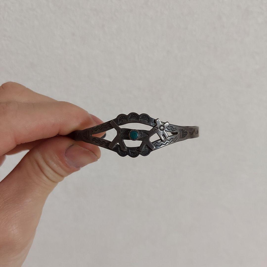 vintage ナバホバングル　フレッドハービースタイル　ターコイズ