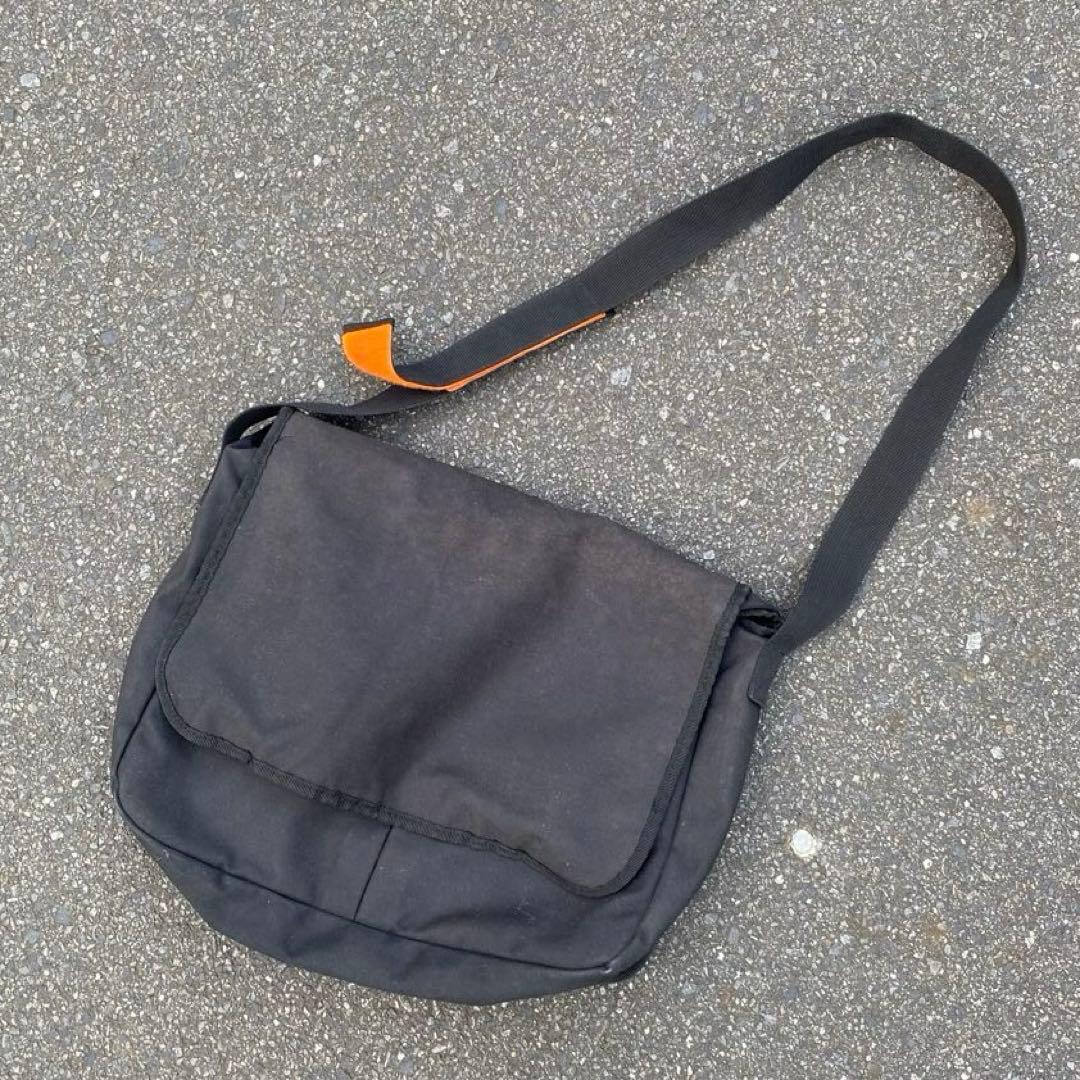 90s OLD GAP メッセンジャーバッグ ブラック オレンジ ギミック