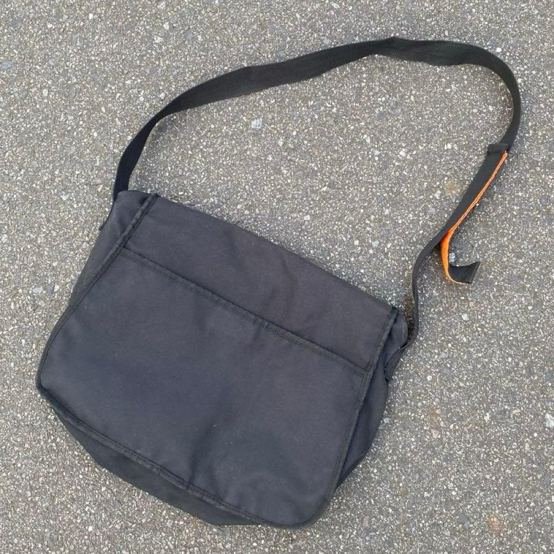 90s OLD GAP メッセンジャーバッグ ブラック オレンジ ギミック