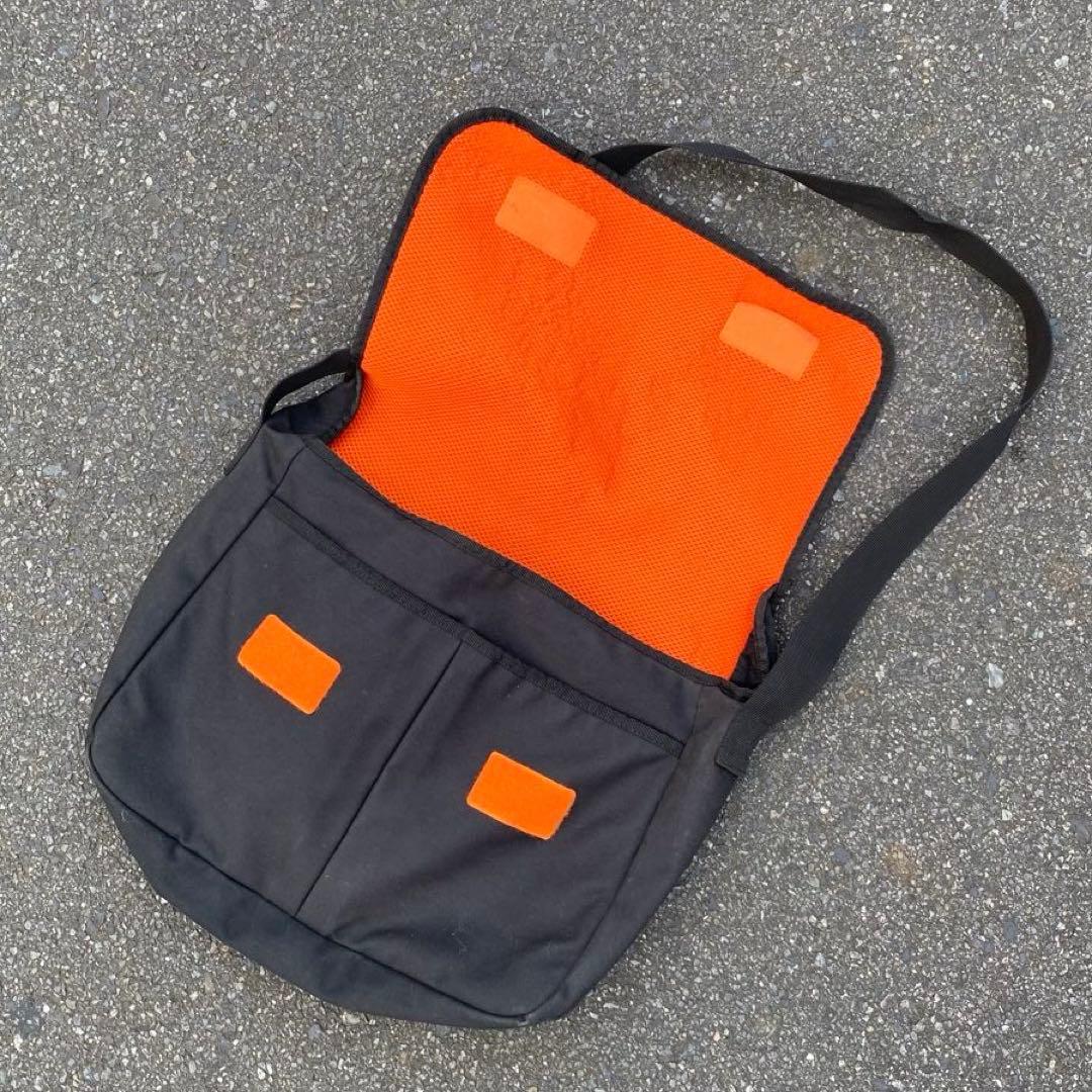 90s OLD GAP メッセンジャーバッグ ブラック オレンジ ギミック