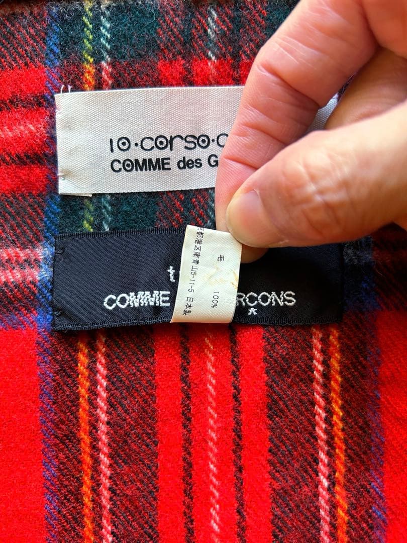 コルソコモ トリコ コムデギャルソン 赤 タータンチェック マフラー