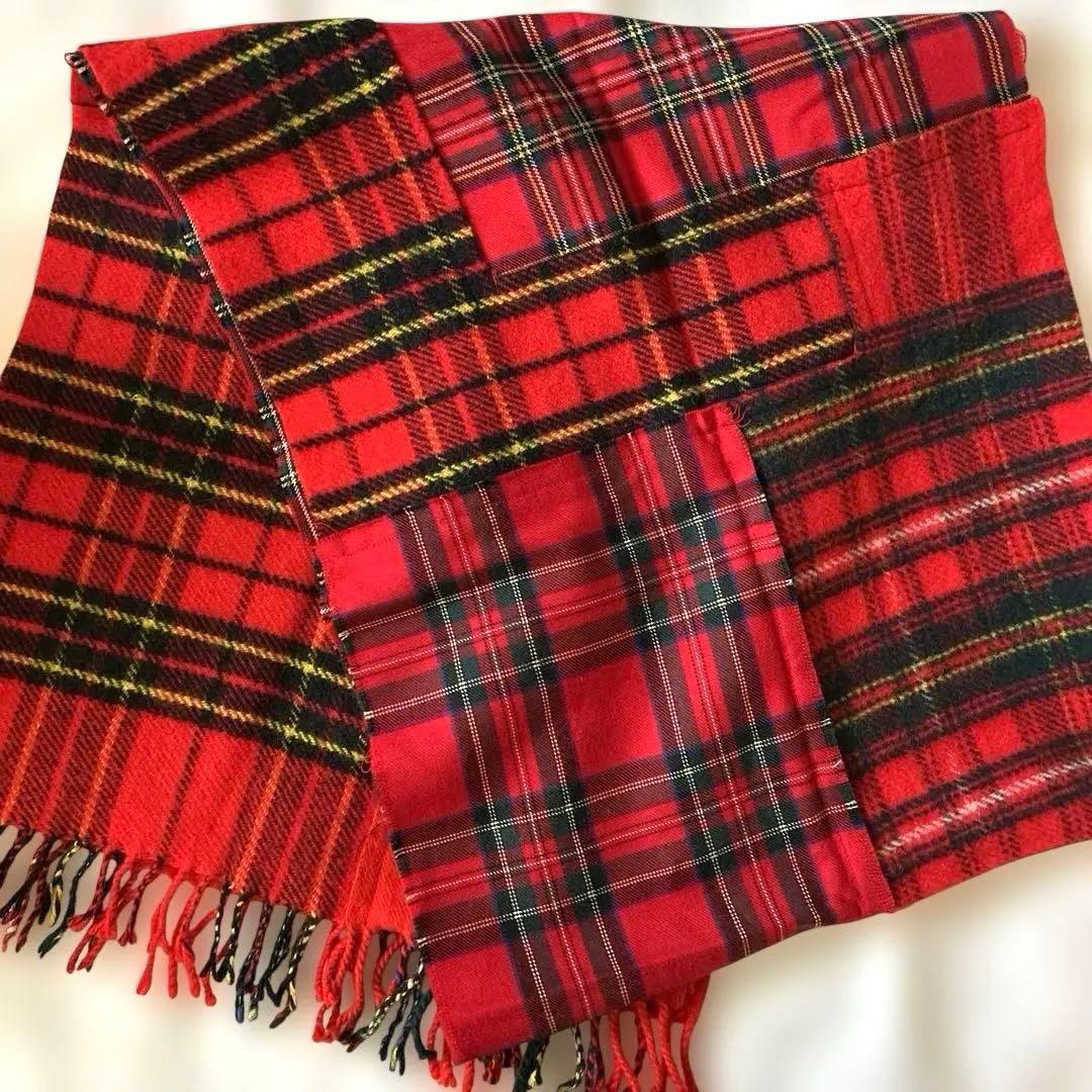 コルソコモ トリコ コムデギャルソン 赤 タータンチェック マフラー