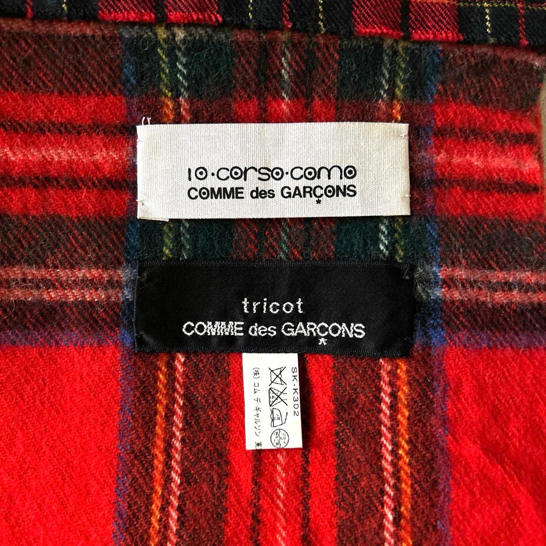 コルソコモ トリコ コムデギャルソン 赤 タータンチェック マフラー
