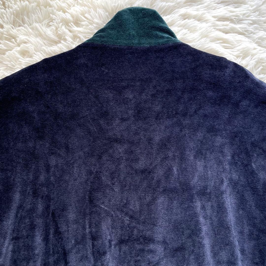 極美品✨ロベルトコリーナ　ベロアブルゾン　Wジップ　紺緑バイカラー　48