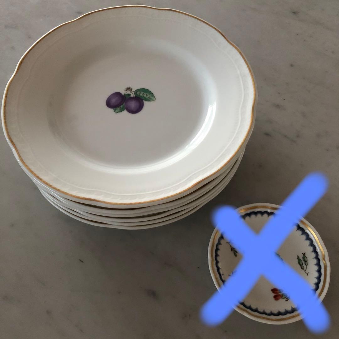 ジノリ　ケーキ皿　ボンジョルノ・プルーン　６枚セット