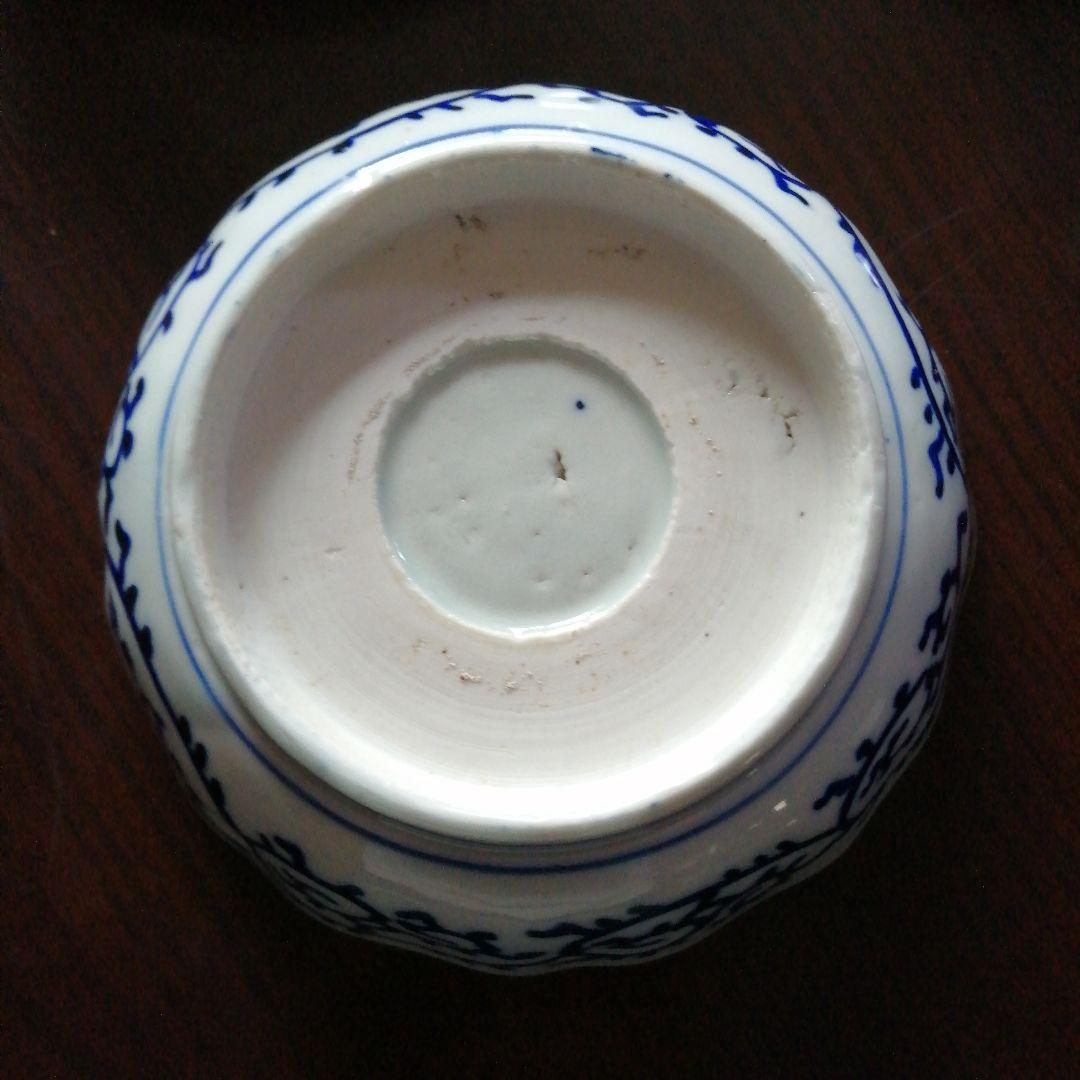 古伊万里　染付線描膾皿　10客　15cm　江戸後期～明治初期