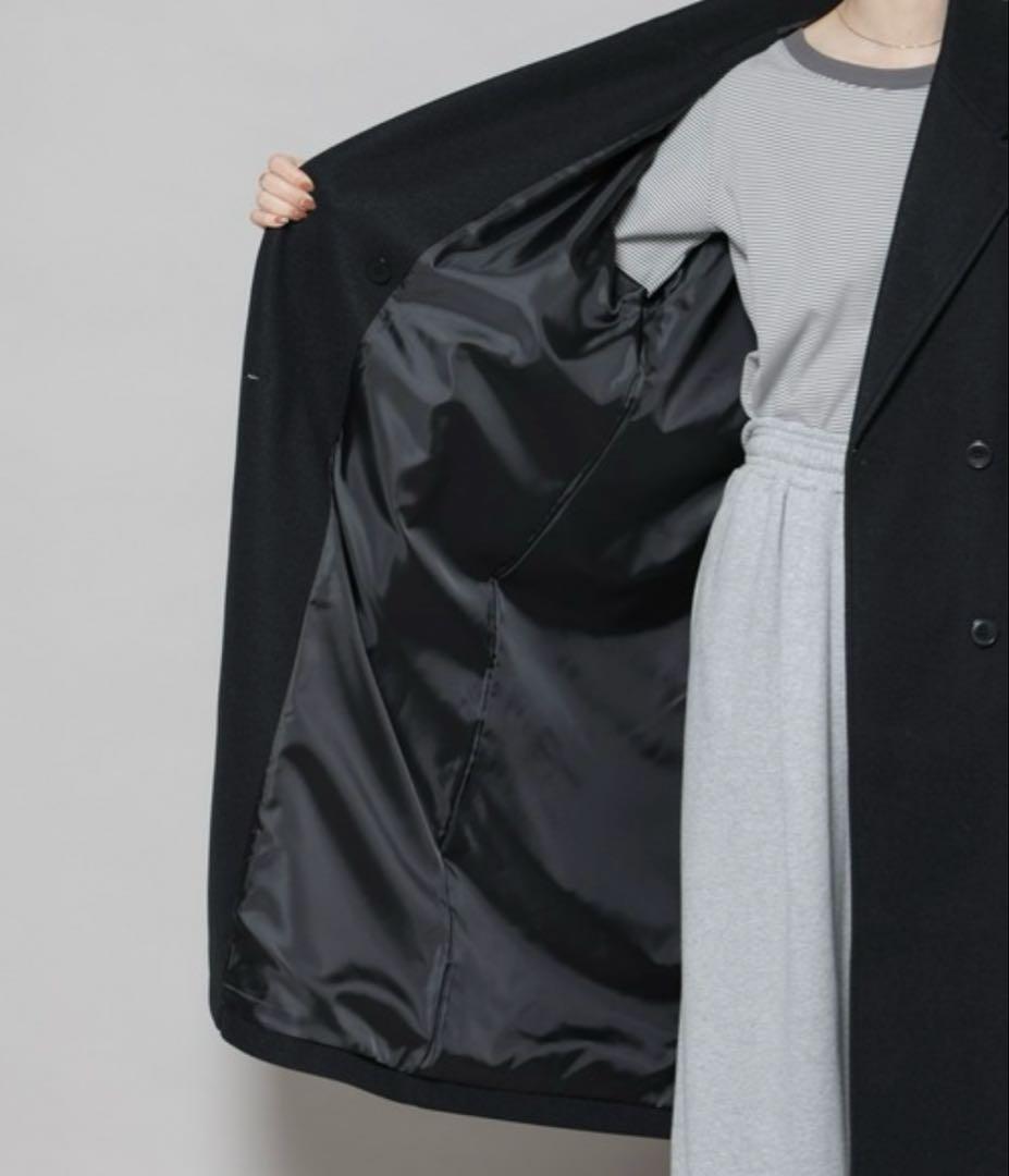 メルトンジャージーチェスターロングコート ナノユニバース