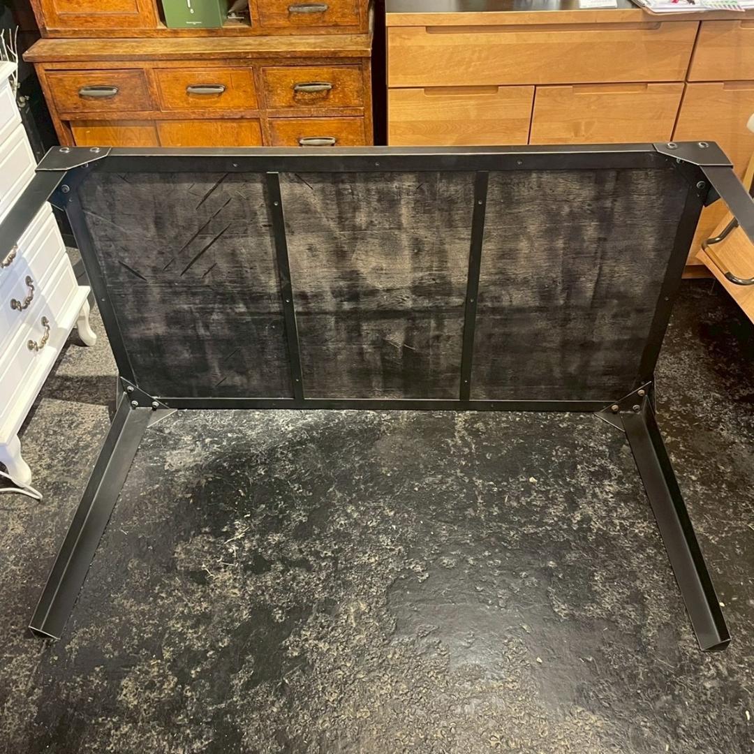 ヘリンボーン柄 ダイニングテーブル インダストリアル アイアン ウッド カフェ風