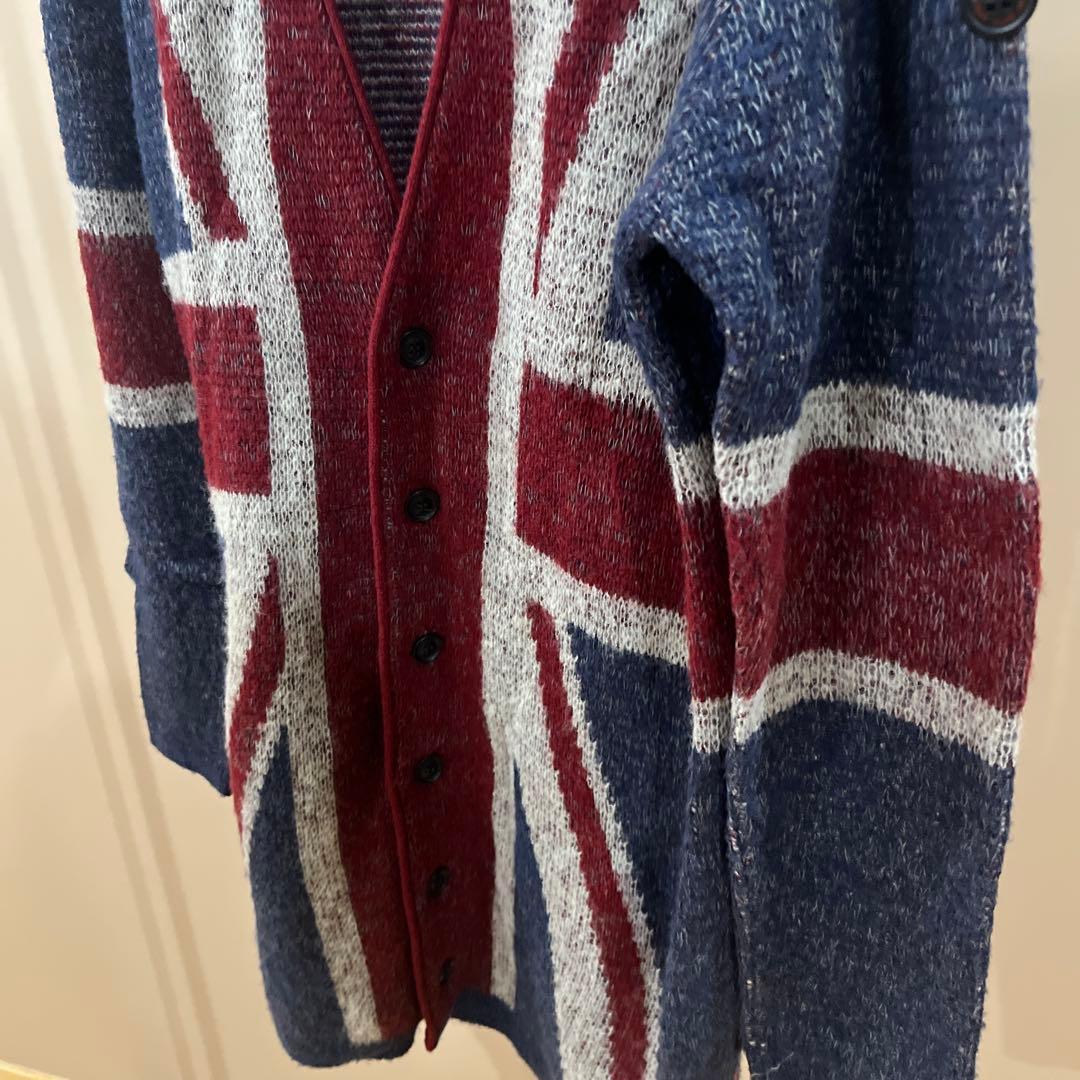 glamb グラム　美品　ユニオンジャック柄ロングニットカーディガン