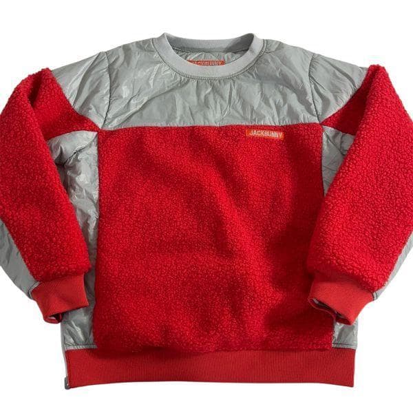 【美品】ジャックバニー リバーシブル 中綿ブルゾン ボア グレー/赤 サイズ4