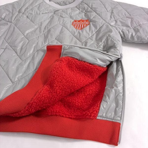【美品】ジャックバニー リバーシブル 中綿ブルゾン ボア グレー/赤 サイズ4