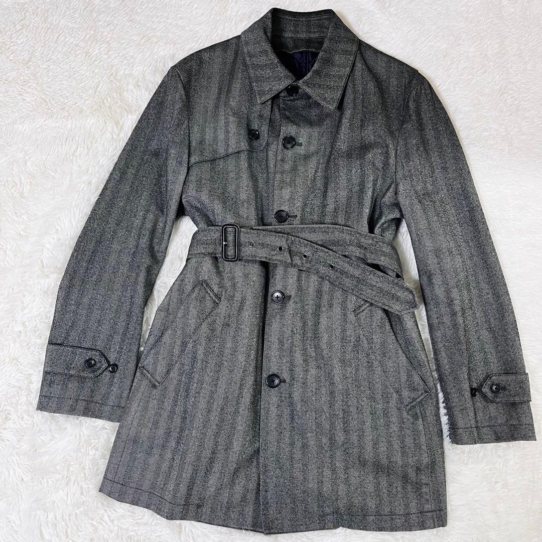 赤タグ タケオキクチ ヘリンボーン カシミヤ チェスターコート 大きいサイズ 4